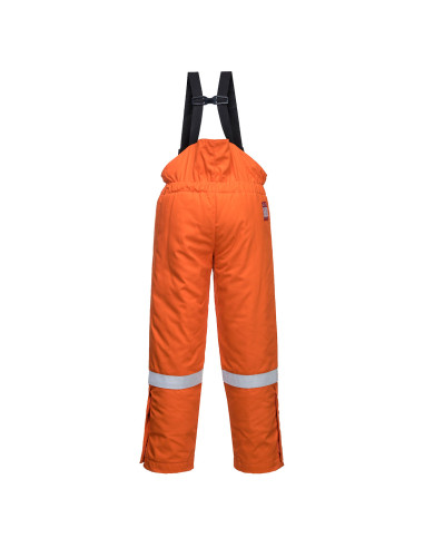Zimowe spodnie trudnopalne Portwest FR58 Bizflame Work na szelkach | ToSafe