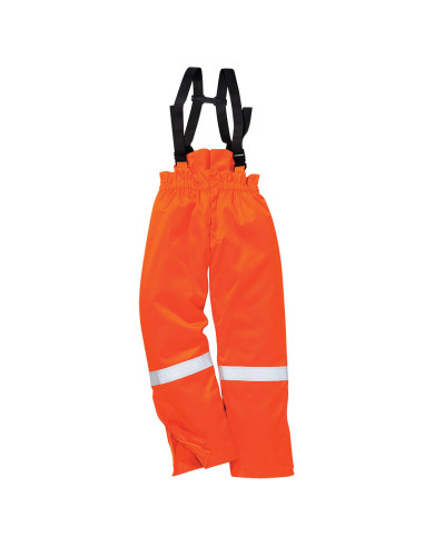 Zimowe spodnie trudnopalne Portwest FR58 Bizflame Work na szelkach | ToSafe