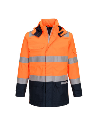 Kurtka trudnopalna Portwest FR605 Bizflame Rain Light Arc Pomarańczowy/Granatowy