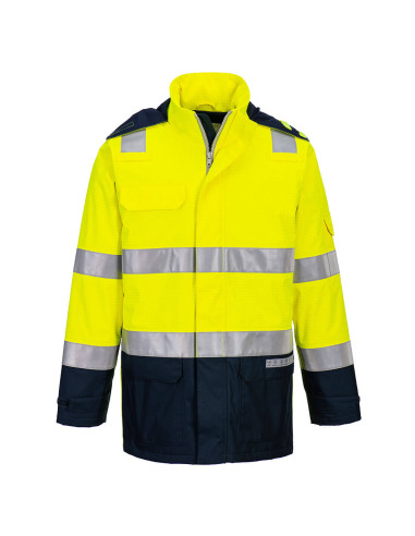Kurtka trudnopalna Portwest FR605 Bizflame Rain Light Arc Żółty/Granatowy