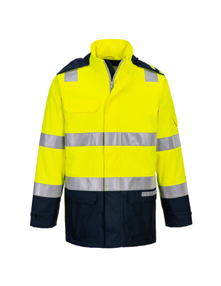 Kurtka trudnopalna Portwest FR605 Bizflame Rain Light Arc Żółty/Granatowy
