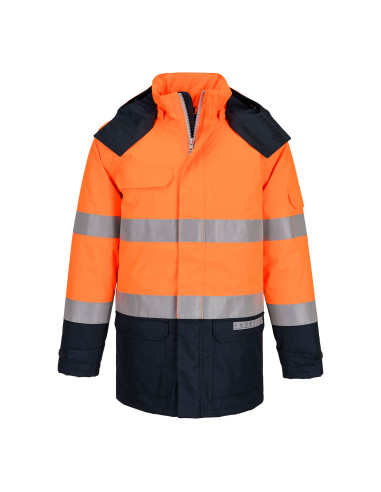 Kurtka trudnopalna Portwest FR617 Bizflame Rain Multi-Norm Pomarańczowy/Granatowy