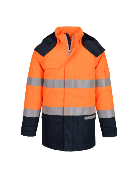 Kurtka trudnopalna Portwest FR617 Bizflame Rain Multi-Norm Pomarańczowy/Granatowy