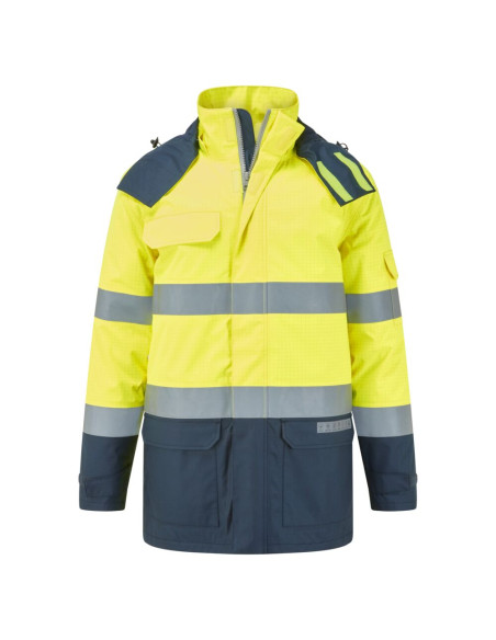 Kurtka trudnopalna Portwest FR617 Bizflame Rain Multi-Norm Żółty/Granatowy