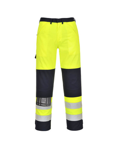 Spodnie trudnopalne Portwest FR62 Bizflame Multi-Norm HV Żółty/Granatowy