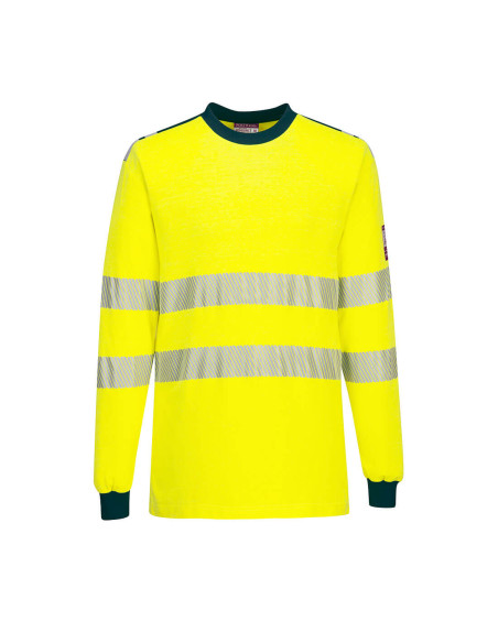 Koszulka trudnopalna Portwest FR701 PW3 Modaflame Knit Żółty/Granatowy