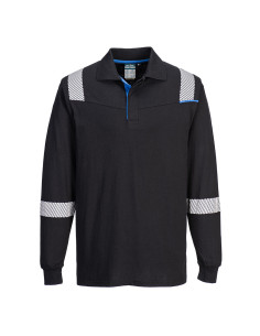 Koszulka polo trudnopalna Portwest FR711 WX3 Modaflame Czarny
