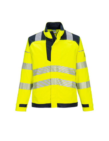 Bluza trudnopalna Portwest PW3 Modaflame FR714 z taśmą ostrzegawczą Żółty/Granatowy