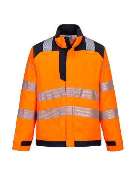 Bluza trudnopalna Portwest PW3 Modaflame FR722 z taśmą ostrzegawczą Pomarańczowy/Granatowy