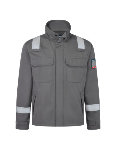 Bluza trudnopalna odporna na chemikalia Portwest FR741 Bizflame Work Szary