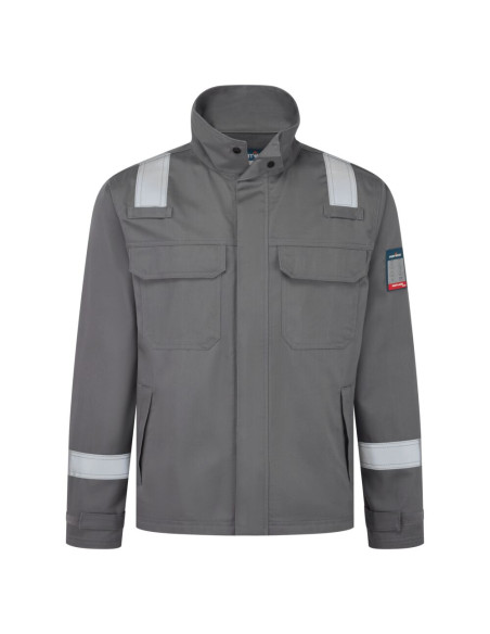 Bluza trudnopalna odporna na chemikalia Portwest FR741 Bizflame Work Szary