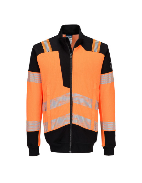 Bluza trudnopalna z zamkiem Portwest FR756 PW3 Modaflame Knit HVO Pomarańczowy/Czarny