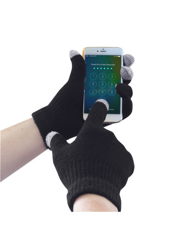 Portwest GL16 rękawice dziane do ekranów dotykowych touchscreen Czarny