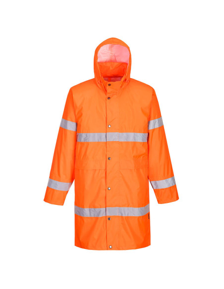 Portwest H442 płaszcz przeciwdeszczowy ostrzegawczy 100 cm EN ISO 20471 Pomarańczowy