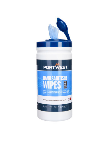 Portwest IW40 chusteczki dezynfekujące do rąk 200 szt. Niebieski