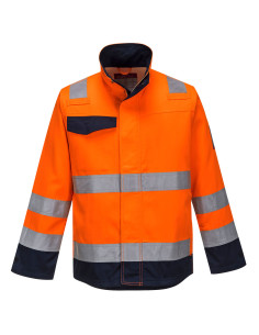 Bluza robocza trudnopalna ostrzegawcza Pomarańczowy/Granatowy