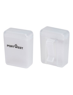 Pudełko na zatyczki do uszu Portwest PA09 z klipsem Biały