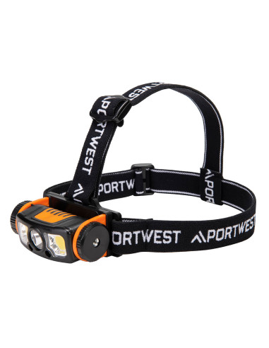 Latarka czołowa LED USB z czujnikiem ruchu Portwest PA76 230 lumenów Czarny/Pomarańczowy