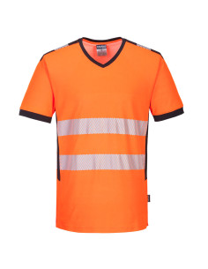 T-shirt ostrzegawczy Portwest PW310 Pomarańczowy/Czarny