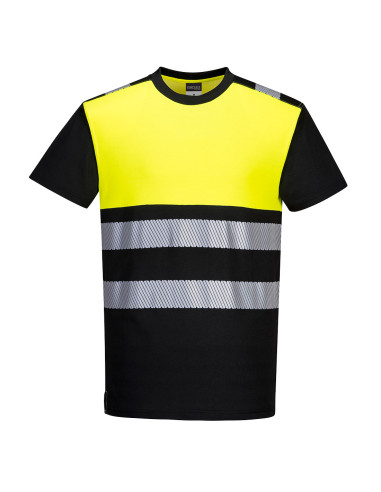 T-shirt ostrzegawczy Portwest PW311 Czarny/Żółty