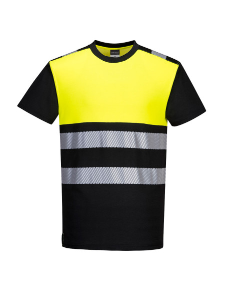 T-shirt ostrzegawczy Portwest PW311 Czarny/Żółty
