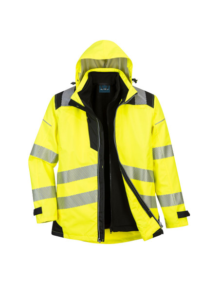 Kurtka ostrzegawcza 3 w 1 Portwest PW3 hi-vis Żółty/Czarny