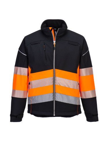 Kurtka ostrzegawcza softshell Portwest PW3 hi-vis Czarny/Pomarańczowy
