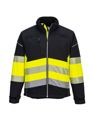 Kurtka ostrzegawcza softshell Portwest PW3 hi-vis Czarny/Żółty