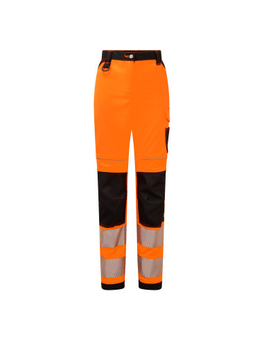 Damskie spodnie ostrzegawcze Portwest PW3 hi-vis Pomarańczowy/Czarny