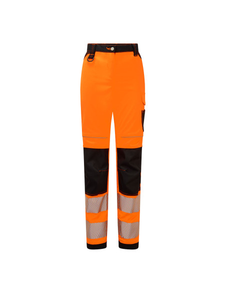 Damskie spodnie ostrzegawcze Portwest PW3 hi-vis Pomarańczowy/Czarny