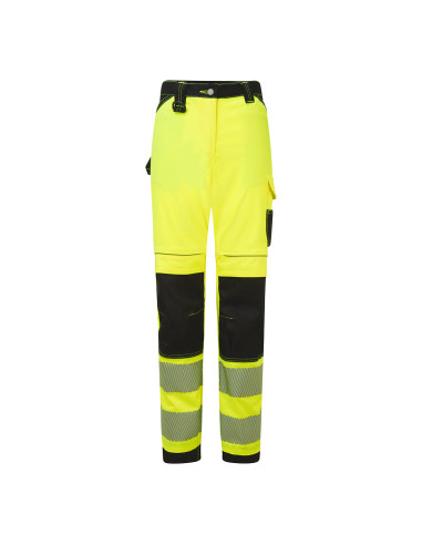 Damskie spodnie ostrzegawcze Portwest PW3 hi-vis Żółty/Czarny