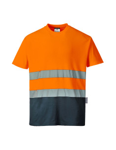 T-shirt ostrzegawczy Portwest S173 Pomarańczowy/Granatowy