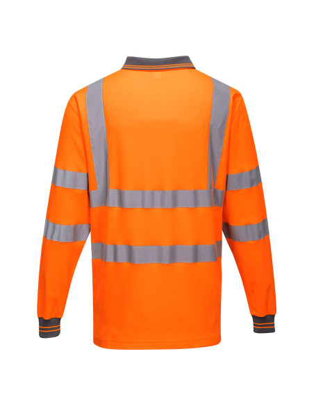 Koszulka polo ostrzegawcza z długim rękawem Cotton Comfort Portwest S271 | ToSafe
