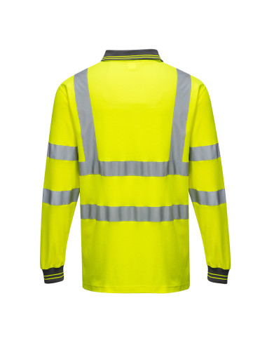 Koszulka polo ostrzegawcza z długim rękawem Cotton Comfort Portwest S271 | ToSafe
