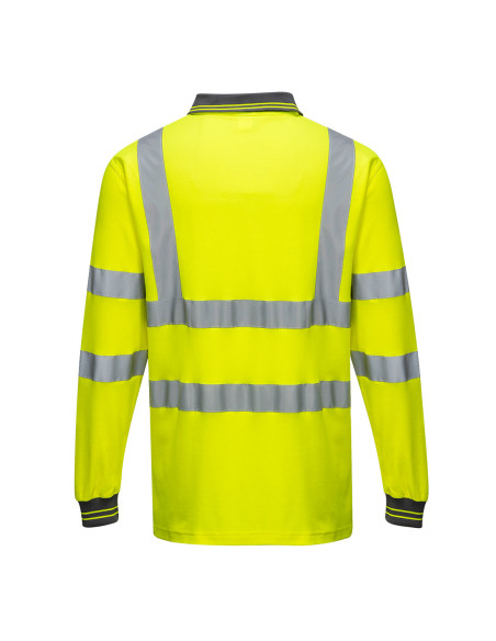 Koszulka polo ostrzegawcza z długim rękawem Cotton Comfort Portwest S271 | ToSafe
