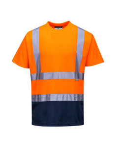 T-shirt Portwest S378 Pomarańczowy/Granatowy