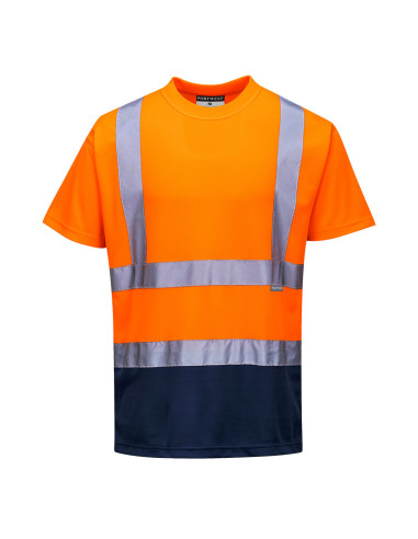 T-shirt Portwest S378 Pomarańczowy/Granatowy