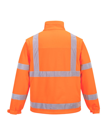 Softshell ostrzegawczy 3-warstwowy z odpinanymi rękawami Portwest S428 | ToSafe