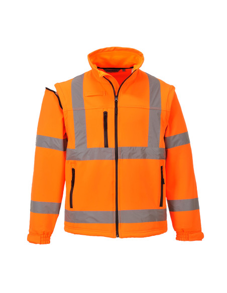Softshell ostrzegawczy 3-warstwowy z odpinanymi rękawami Portwest S428 | ToSafe