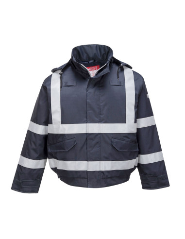 Kurtka bomber Portwest Bizflame Rain Multi trudnopalna wodoodporna ocieplana Granatowy