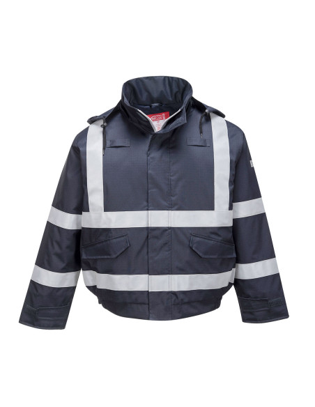Kurtka bomber Portwest Bizflame Rain Multi trudnopalna wodoodporna ocieplana Granatowy