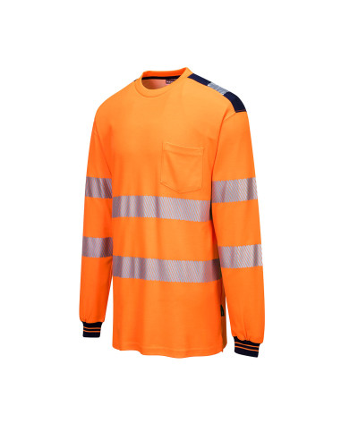 Portwest PW3 t-shirt ostrzegawczy długi rękaw HiVisTex Pro Cotton Comfort T185 | ToSafe