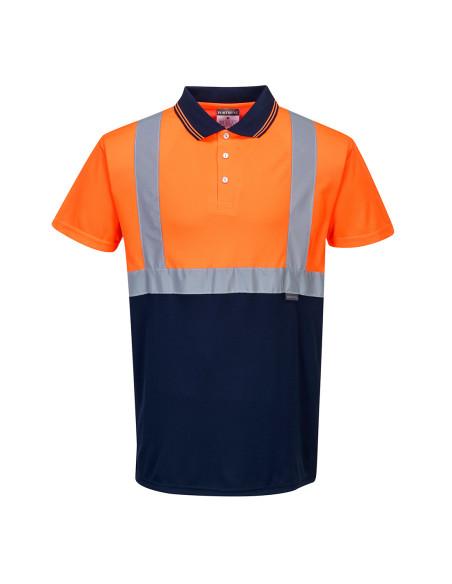 Dwukolorowa koszulka ostrzegawcza polo Portwest Micro Mesh Bird Eye S479 | ToSafe