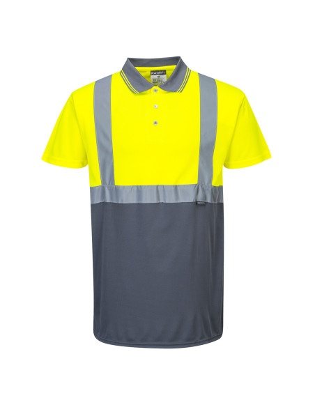 Dwukolorowa koszulka ostrzegawcza polo Portwest Micro Mesh Bird Eye S479 | ToSafe